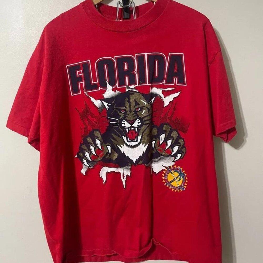 Florida Panthers NHL Hockey Retro CCM Style Unisex T-Shirt